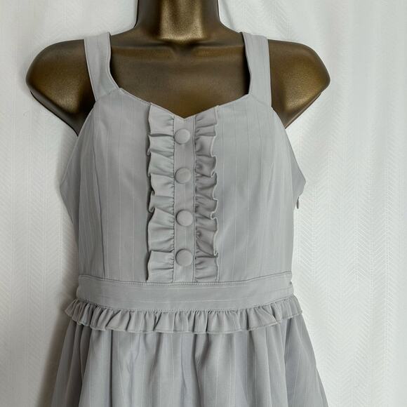 Secret Honey gray sleeveless dress ruffle Kawaii J Fashion - Picture 2 of 6